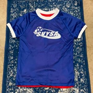 Blue Soccer Jersey with White Trim
